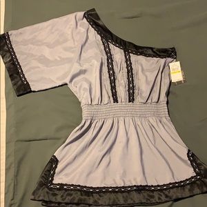 Grass Collection One Shoulder Blouse